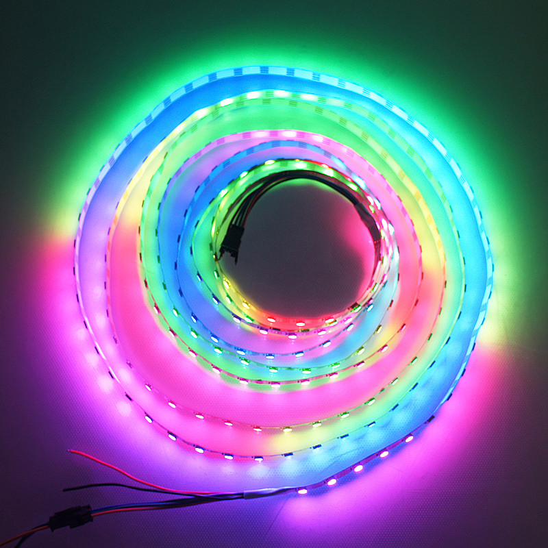 WS2812B DC5V Series Flexible LED Strip Lights, Programmable Pixel Full Color Chasing, Indoor Use, 300LEDs 16.4ft Per Reel By Sale WS2812B DC5V Series Flexible LED Strip Lights, Programmable Pixel Full Color Chasing, Indoor Use, 300LEDs 16.4ft Per Reel By Sale